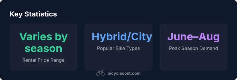 Infographic showing key Block Island bike rental statistics