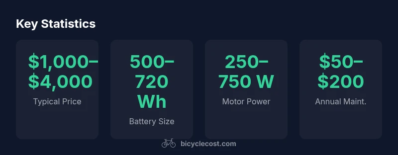 Infographic showing electric bicycle price ranges and components